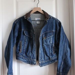 blues vintage 80s cropped jean jacket